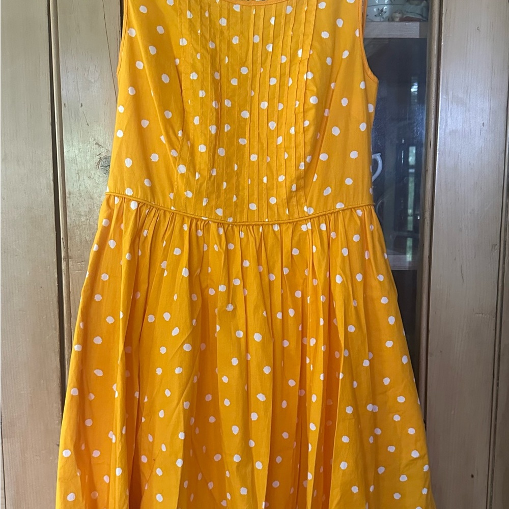 Moulinette Soeurs Anthropologie Yellow Tiered Pleated Sundress